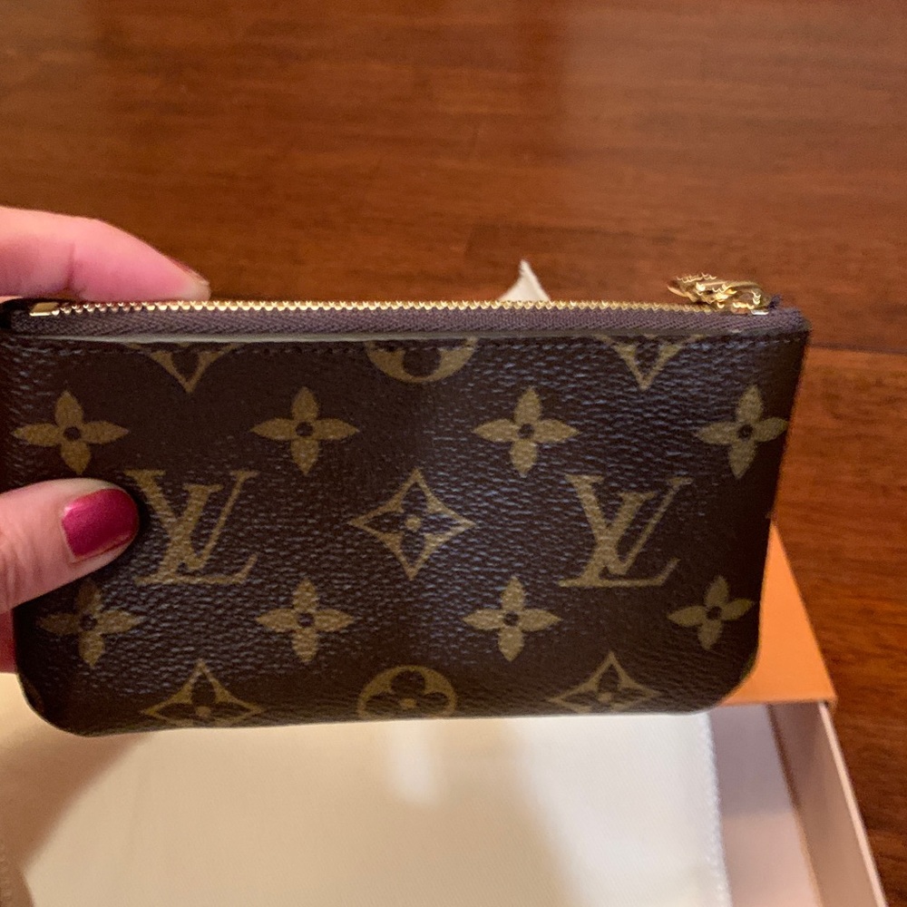 Louis Vuitton Brown and Tan Monogram little wallet,Clutch, key holder. Must have